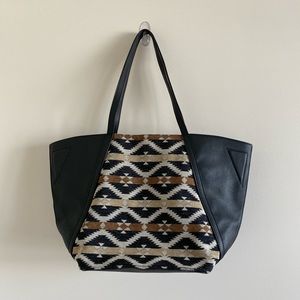 Faux leather tote